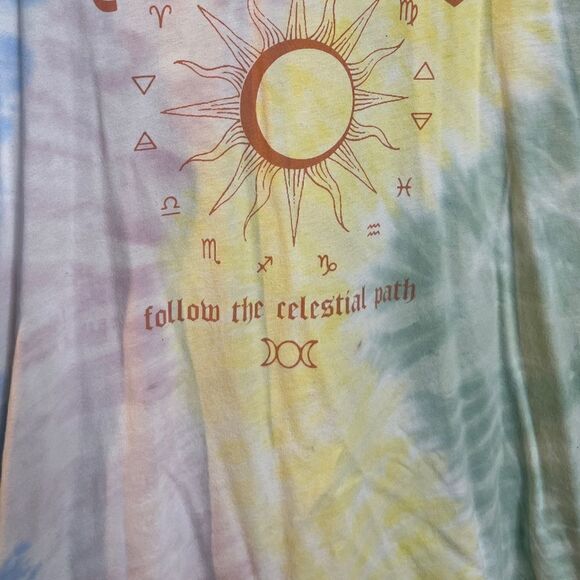 Future State Tie Dye Astral Visions Graphic Short Sleeve Shirt Yellow Small - Picture 5 of 6